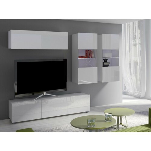 Стенка в гостиную Верона 6 250х200х42 белый белый глянец 51994₽
