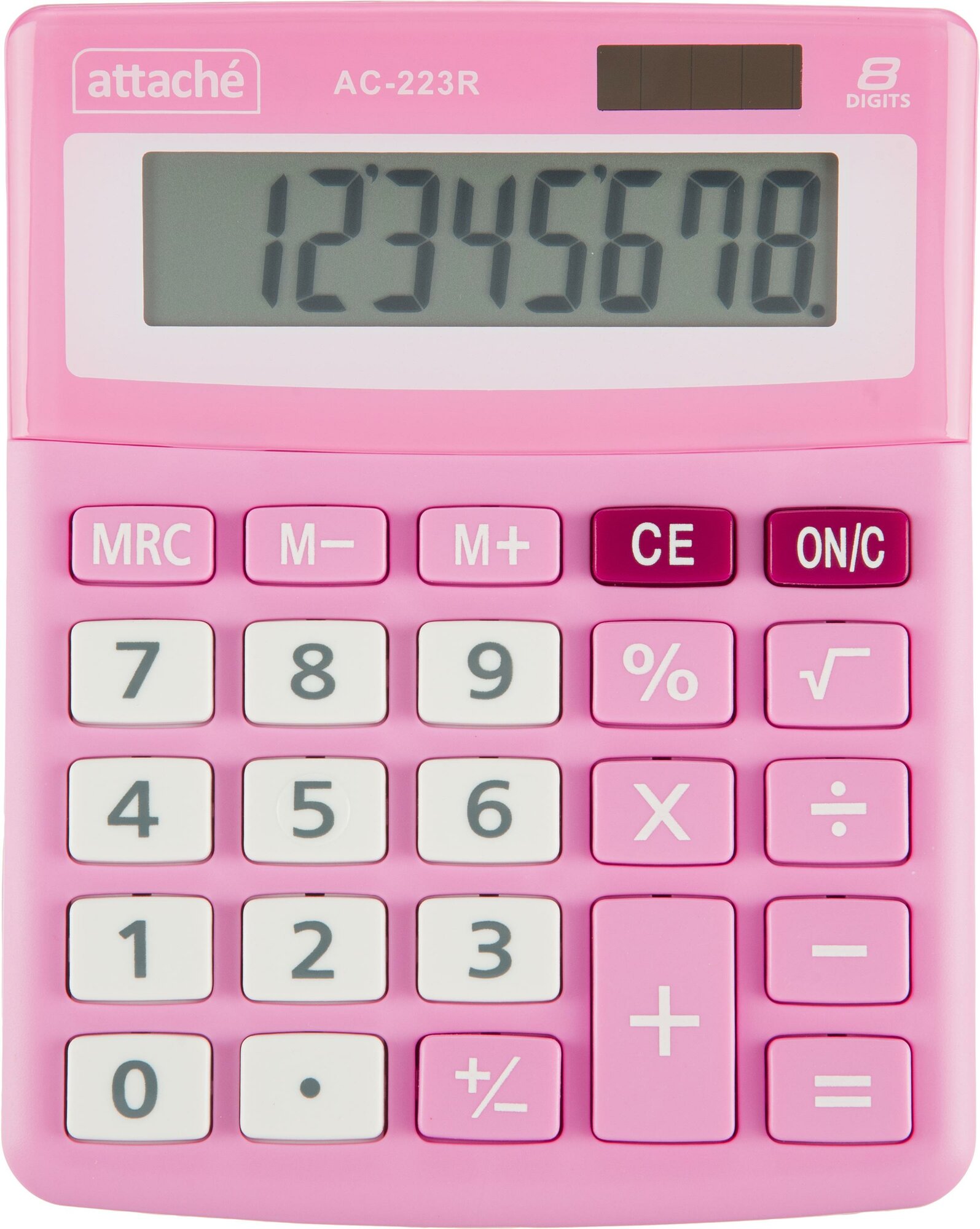 Калькулятор настольный Attache AС-223R8р двойное питание розовый