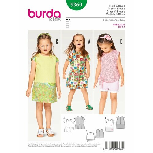 Выкройка Burda 9360 Платье, Блузка выкройка burda 6896 платье блузка