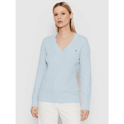 Свитер TOMMY HILFIGER, размер M [INT], голубой v neck tshirt women