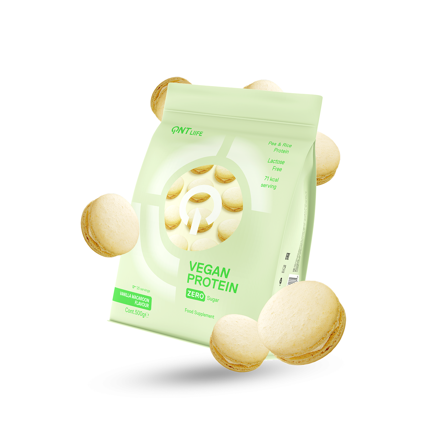 QNT Vegan Protein Vanilla Macaroon 500g/ "Веганский протеин 500г Ванильный макарун