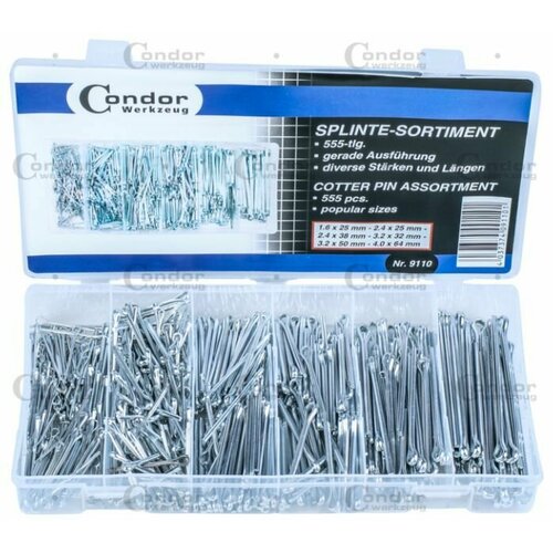 Набор штифтов 16-4мм DIN94 555 предметов арт9110 Condor Werkzeug Германия 1600₽