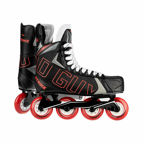 Коньки роликовые хоккейные Mad Guy Strike серые/красные (EU 43 - US 10 - по стельке 281 мм)