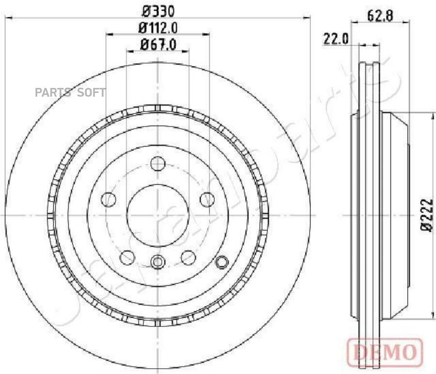 Диск тормозной MERCEDES GL X164/ML W164/R W251 280-500 05- задний вент. D 330мм.