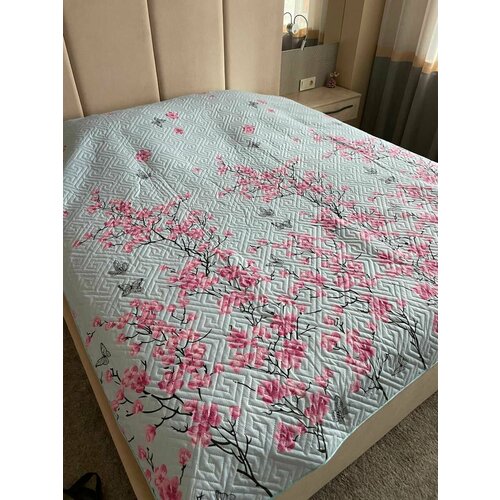 Покрывало двустороннее на кроватьдиван полуторноеполутороспальное 15-спальное хлопокхб 1450₽