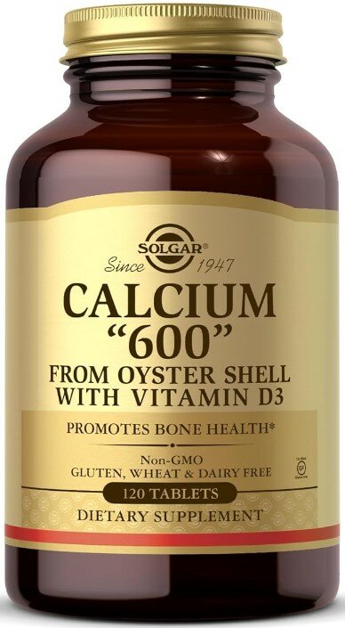 Solgar Calcium "600" Tablets (from Oyster Shell with Vitamin D3) 120 Tabs