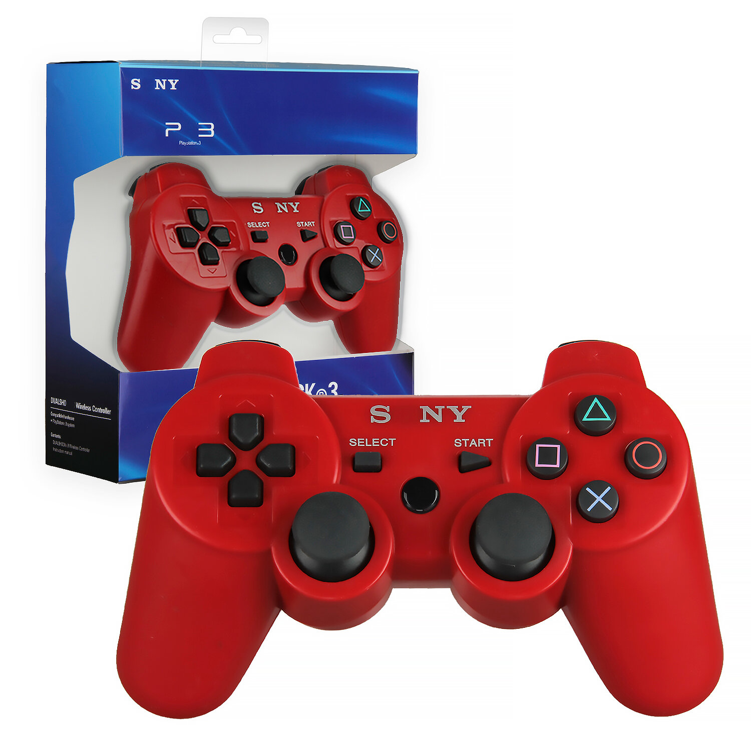 Джойстик PS3 (Bluetooth) беспроводной красный
