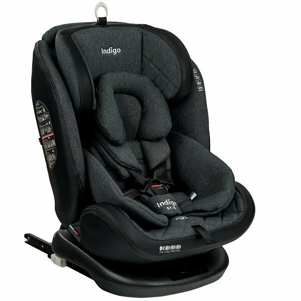 Автокресло группа 0/1/2/3 (до 36 кг) Indigo Aero Isofix ST-3, темно-серый лен