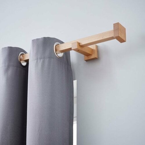 Карниз Loft квадратный, 1000 мм, одинарный, деревянный, цвет натуральный, Varman.pro