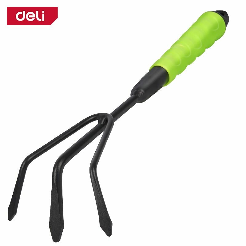 фото Рыхлитель-культиватор (тяпка) садовый ручной 30см Deli DL580815 (защита от ржавчины, противоскользящая рукоять)