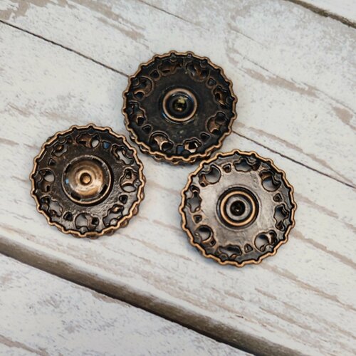 Кнопка пришивная металл 25мм, медь