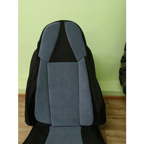 Чехлы ВАЗ 2172 Lada Priora -15 хетчбэк жаккардвелюр боковая поддержка серо-голубые Лидер 4764₽