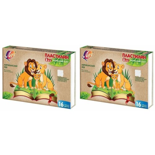 Луч Пластилин Zoo, 16 цветов, 240 г, 2 уп.
