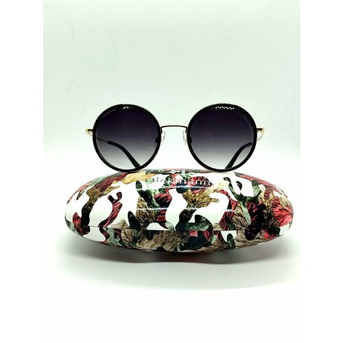 Солнцезащитные очки , черный, золотой