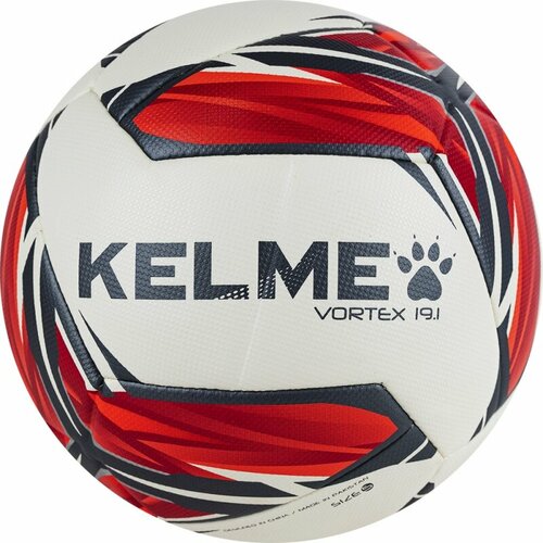 Мяч футбольный KELME Vortex 19.1, 9896133-107, размер 5 мяч футбольный kelme vortex 19 1 арт 9896133 107 размер 5 10 панелей пу гибр сшивка белый красный