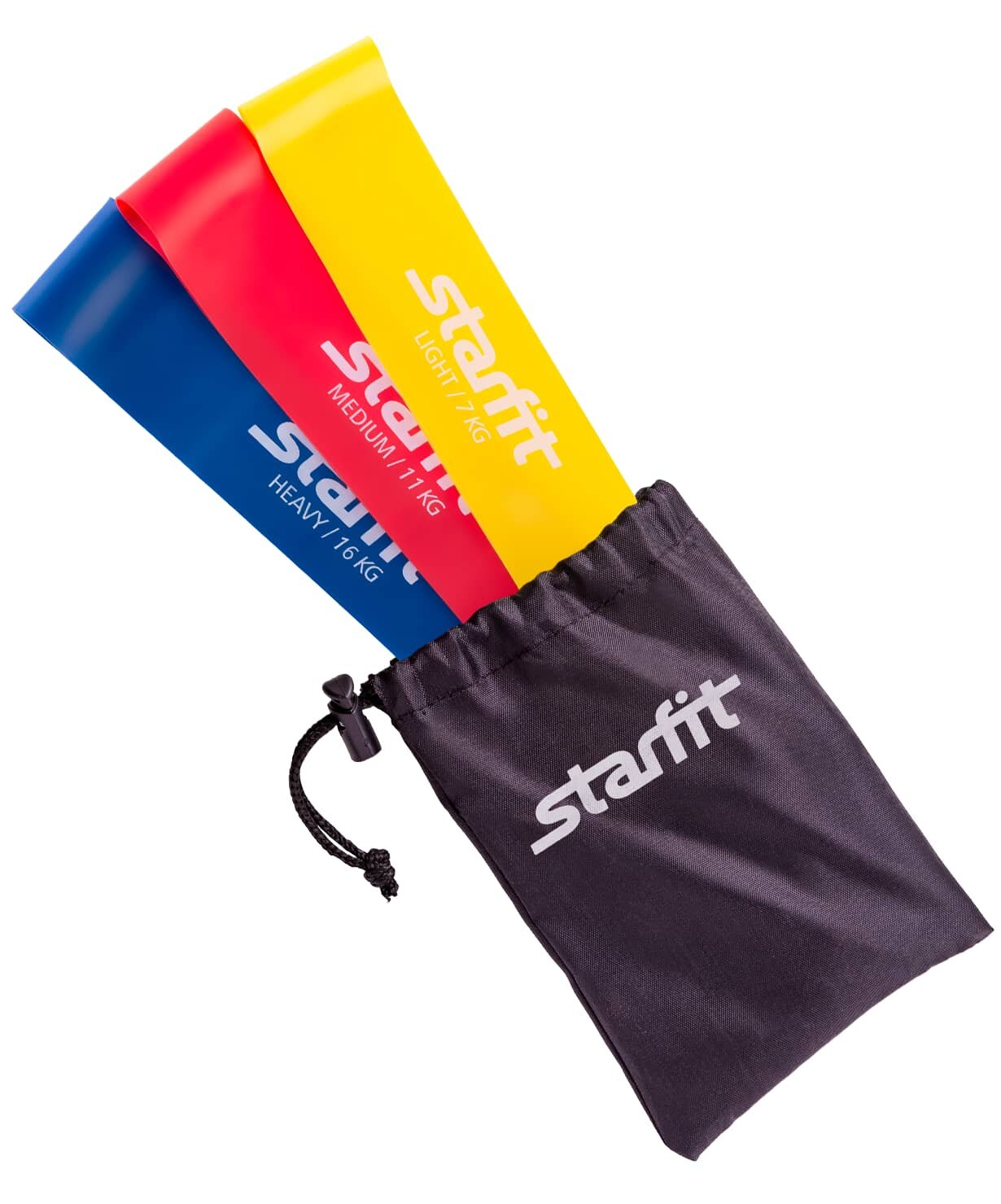 Набор резинок для фитнеса 3 шт. Starfit ES-203 50 х 5 см 7 кг красный/желтый/синий