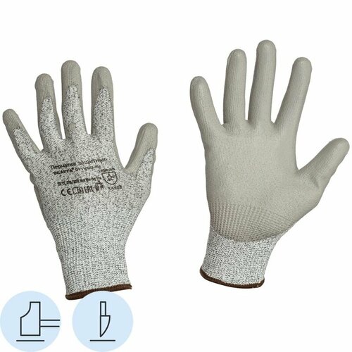 Перчатки защитные Scaffa DY110DG-PU, от порезов с полиуретановым покрытием, 13 класс, размер 9 (L)