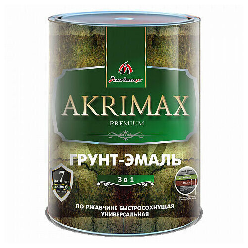 Грунт-эмаль 3в1 Akrimax-Premium, глянцевая, серая 1.7 кг