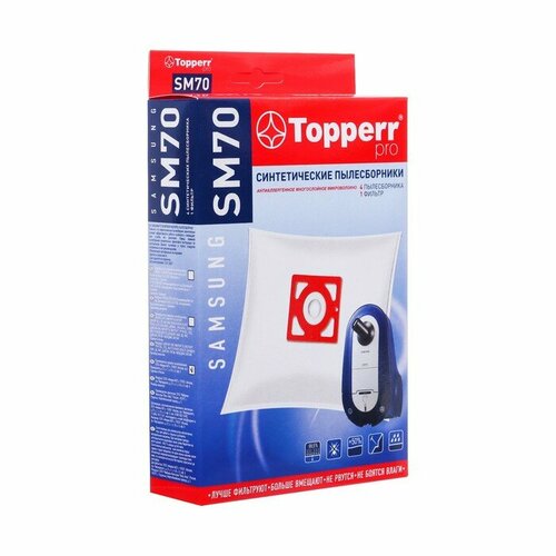 ПылесборникTopperr синтетический для пылесоса Samsung (Тип VP-77), SM70 4 шт мешок для пылесоса topperr 1406 sm70