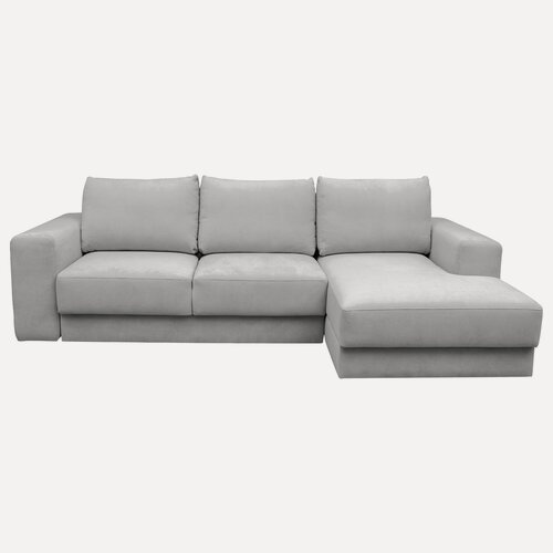 Изображение товара Диван-кровать Менли светло-серый, правый угол, Независимый Пружинный Блок, механизм выкатная Еврокнижка, 315х160х80 см