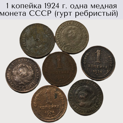 1 копейка 1924 г. одна медная монета СССР коллекционная монета 1 копейка 1924 г ссср