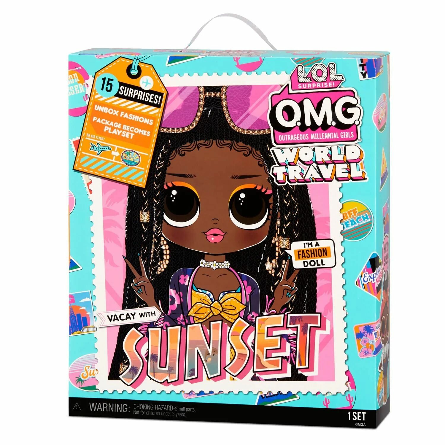 Кукла L.O.L. Surprise! OMG World Travel Sunset Fashion Doll, 25 см, 576570 сиреневый