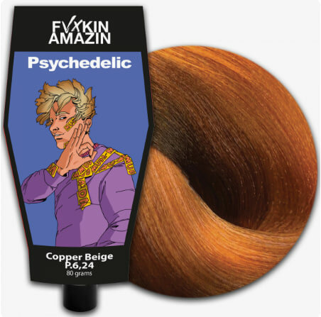6.24 пигмент PSYCHEDELIC для волос Медный бежевый 80 гр FVXKIN AMAZIN Факин Эмэзин