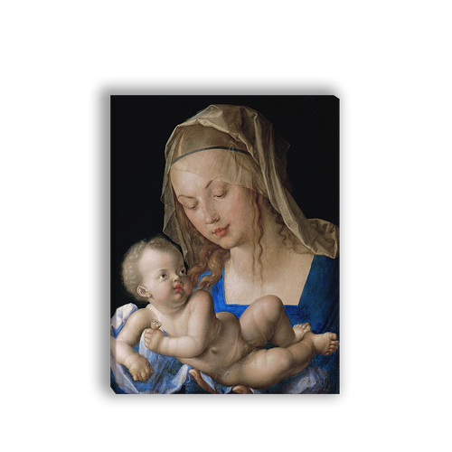 Картина для интерьера "Мадонна с Младенцем и с грушей", художник Дюрер, Альбрехт, печать на холсте (65х85 см / на подрамнике)