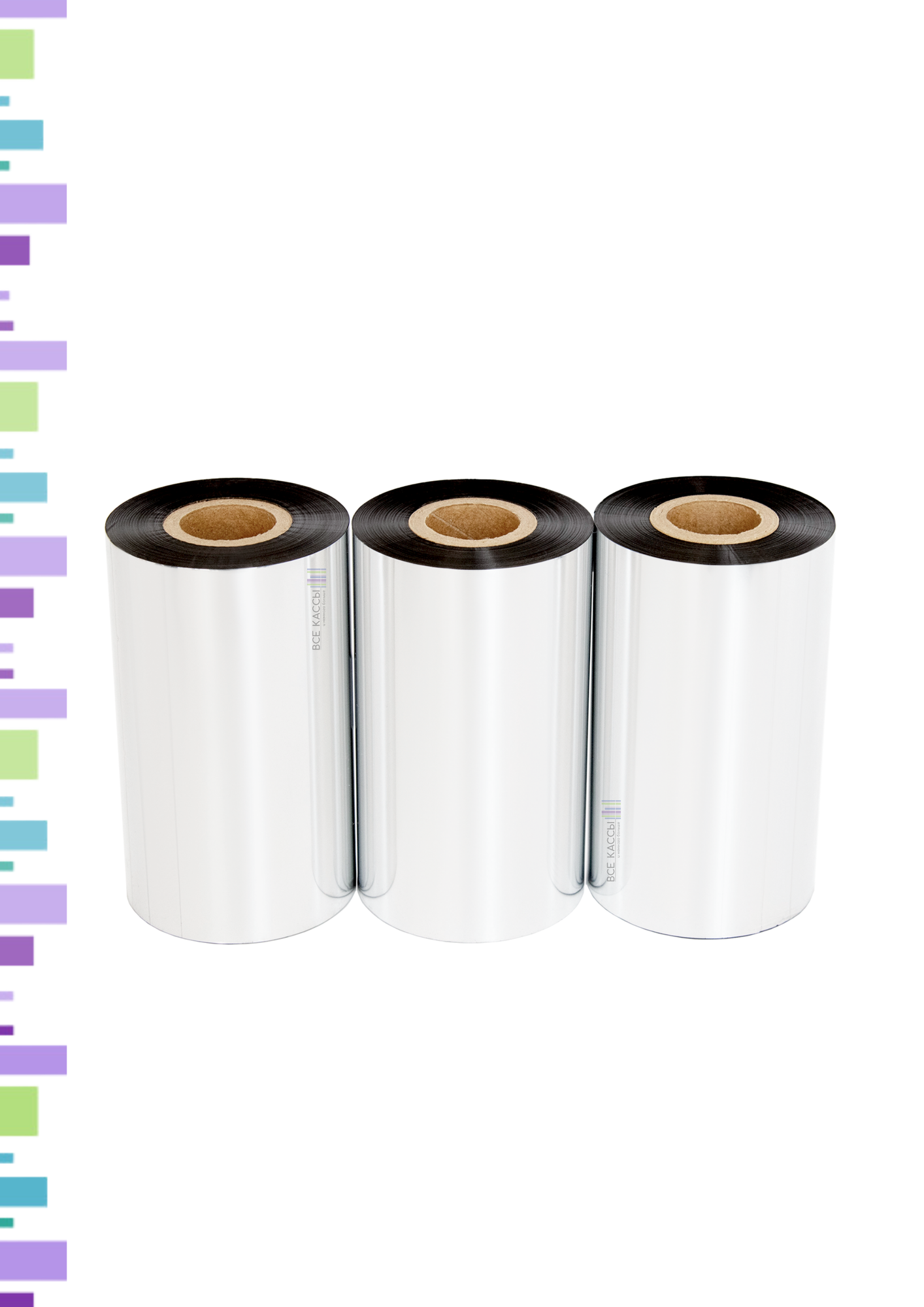 Термотрансферная лента Риббон WAX/RESIN Standart 3 шт. (Ролик) 110ммх300м (Втулка)110мм, 1 дюйм