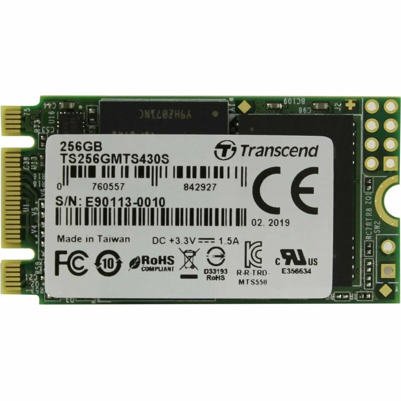 SSD накопитель Transcend SSD 430S(TS256GMTS430S),256GB, M.2(22x42mm), SATA3, 2005527