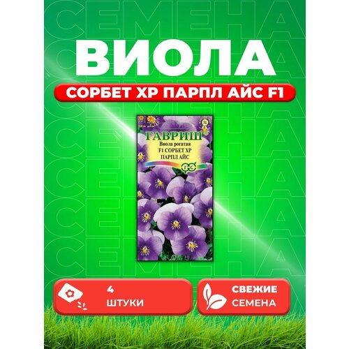 Виола рогатая Сорбет XP Парпл Айс F1, 4шт, Гавриш виола рогатая сорбет хр парпл фейс семена