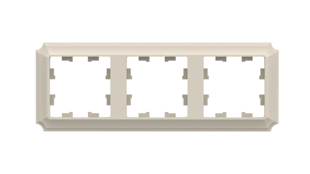 Рамка Systeme Electric "AtlasDesign Antique" ATN100203, 3-постовая, скрытое крепление, бежевая