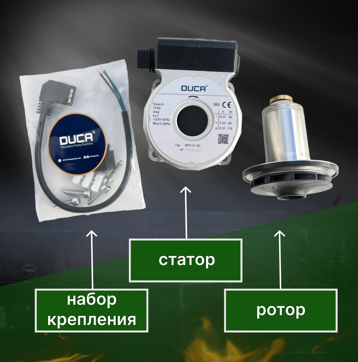 Изображение Насос для Ferroli, Biasi, Vaillant, BPS-15-7D, 118 W, замена Wilo KSL 15/7-3С