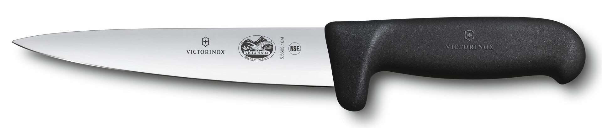 Нож кухонный Victorinox Fibrox (5.5603.16) стальной обвалочный лезв.160мм прямая заточка черный - фото №11