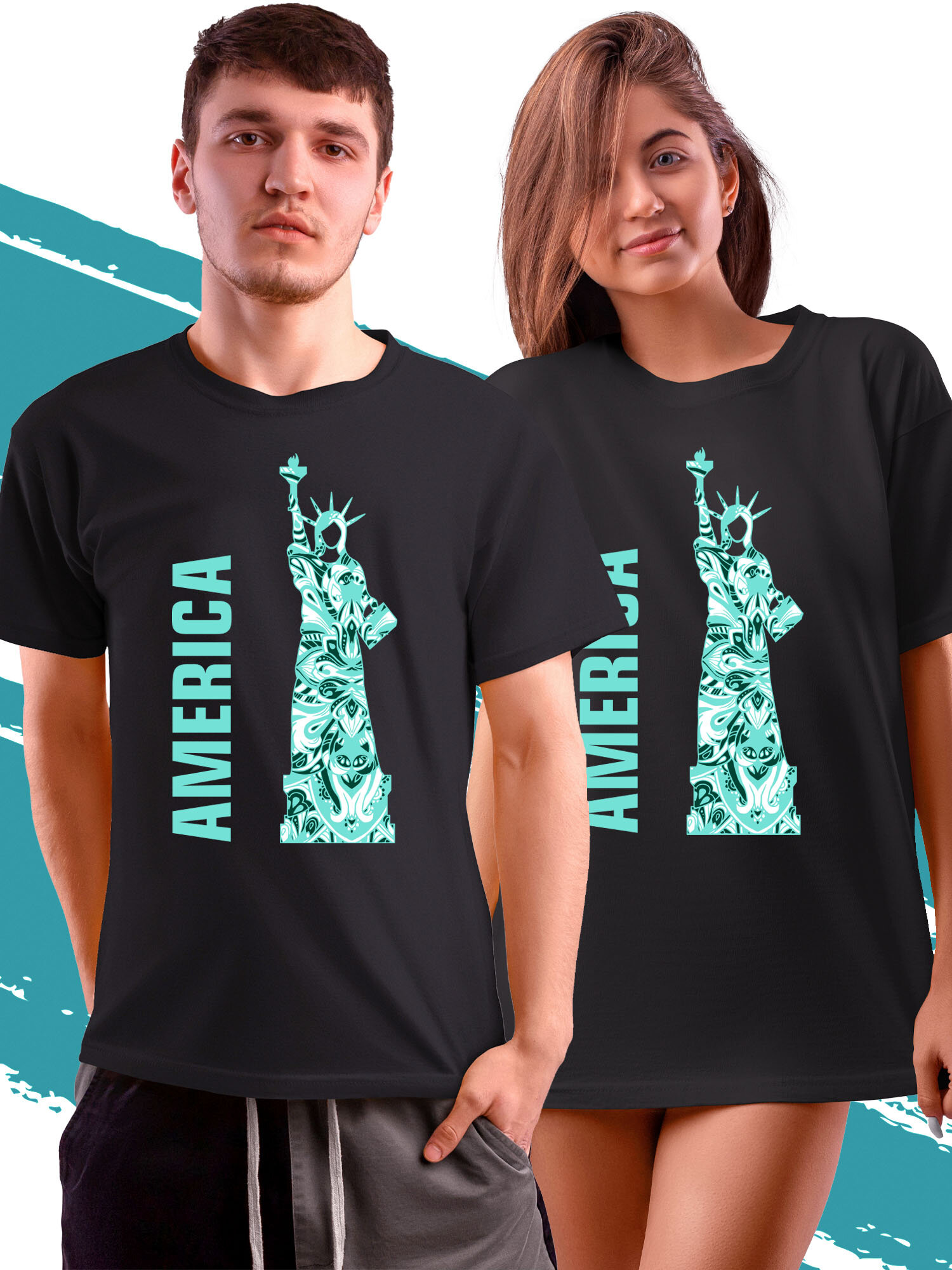 Футболка PhilShop Америка США USA, размер L, черный