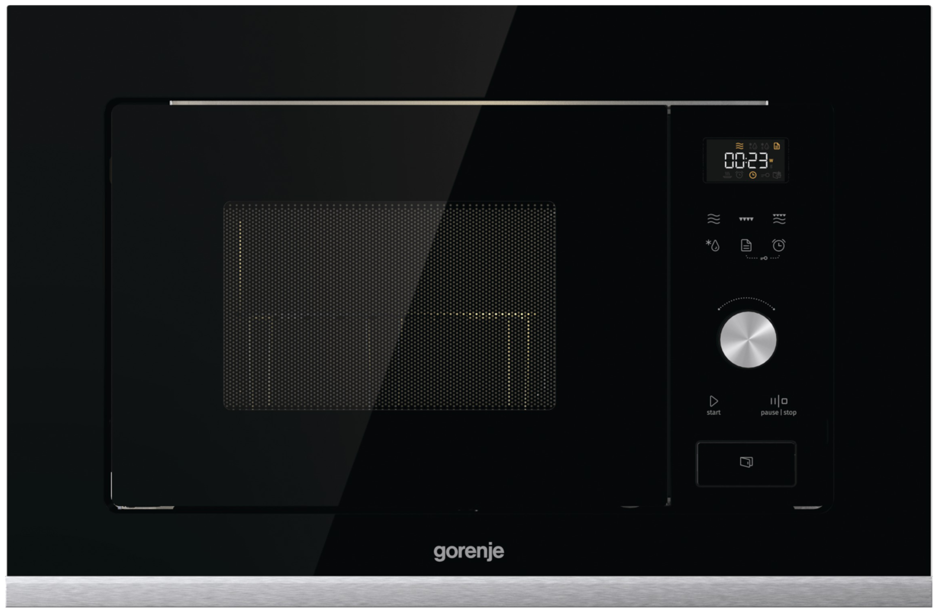 Микроволновая печь Gorenje BMX201AG1BG, встраиваемая, черная, 20 литров
