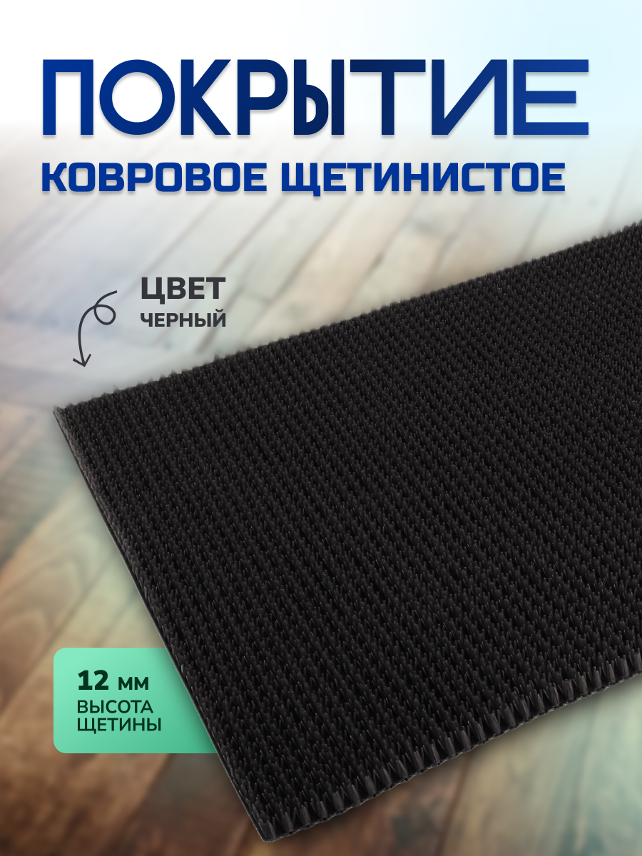 Ковровое покрытие щетинистое In'Loran 60х90 см цвет черный