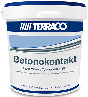 Грунтовка Адгезионная Terraco Terrabond SP 5кг Белая Наполненная Мелкой Фракцией Песка для Штукатурок / Террако Террабонд СП.