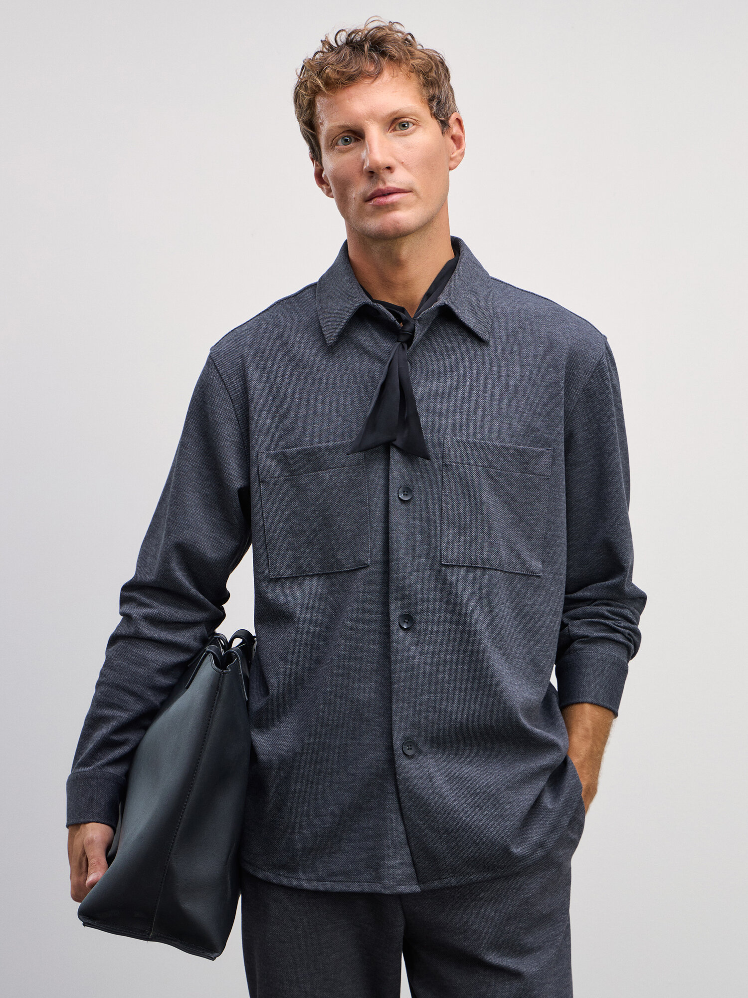 Рубашка Zarina Man размер M (RU 48)/182 серый меланж