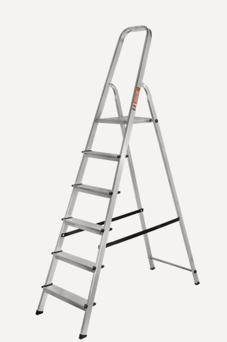 Изображение товара Стремянка Вихрь СА 1х6, алюминиевая, 6 ступеней, нагрузка до 150 кг