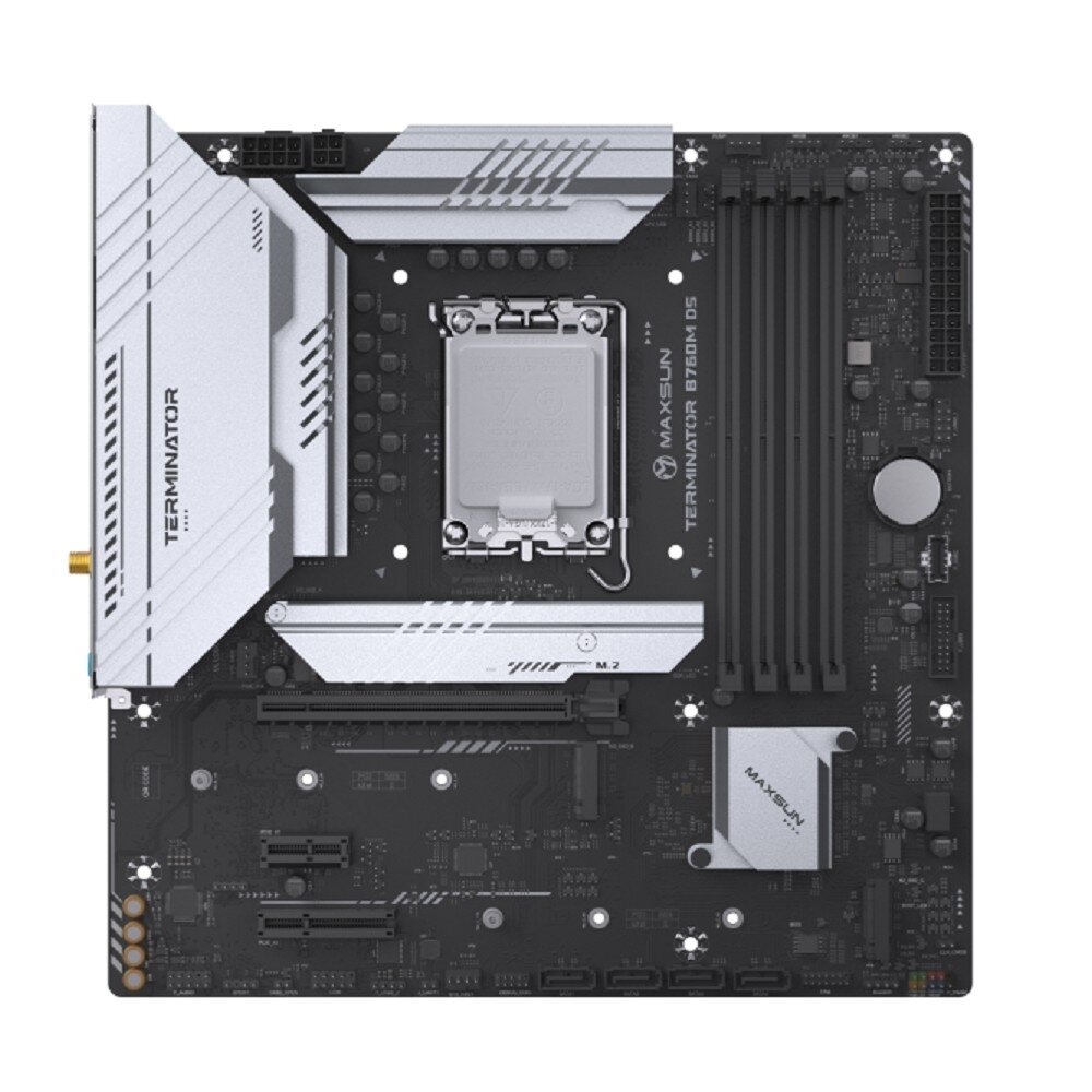 MAXSUN MS-Terminator B760M D5 WiFi (Socket 1700 mATX 4*DDR5 DP HDMI 4xSATA3 3*M.2 xPCI-E x16 1