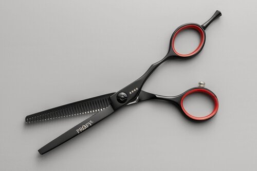 Изображение товара PROFYLAB (Profy-L) Ножницы филировочные профессиональные 5.5" "Milling Black&Red"