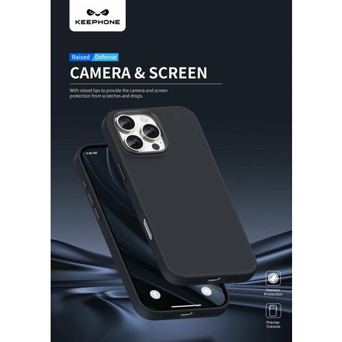 фото Силиконовый чехол keephone rosana с magsafe для apple iphone 16 pro max / айфон 16 про макс, черный.
