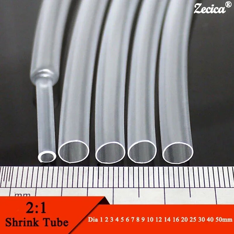 Термоусадочная трубка полиолефиновая 2:1, Бесцветный, 1м, 2mm