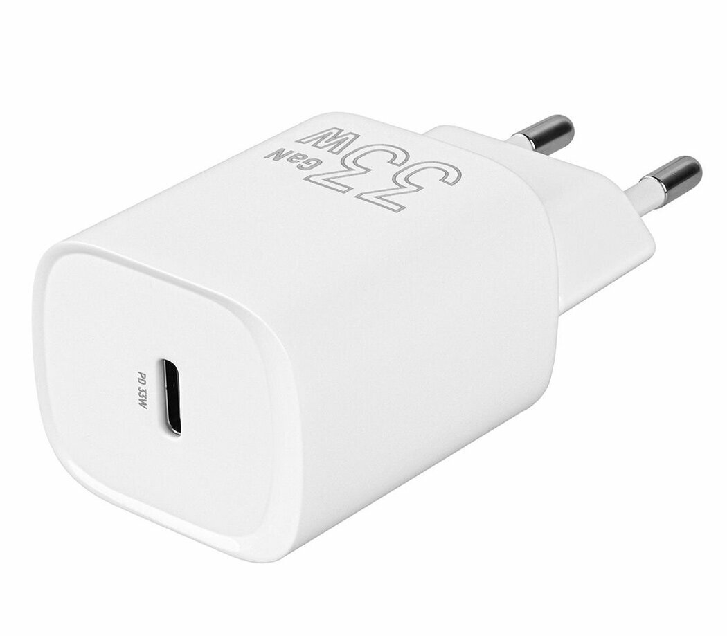 Зарядное устройство TFN GaN 33 Вт, выход USB-C, белое