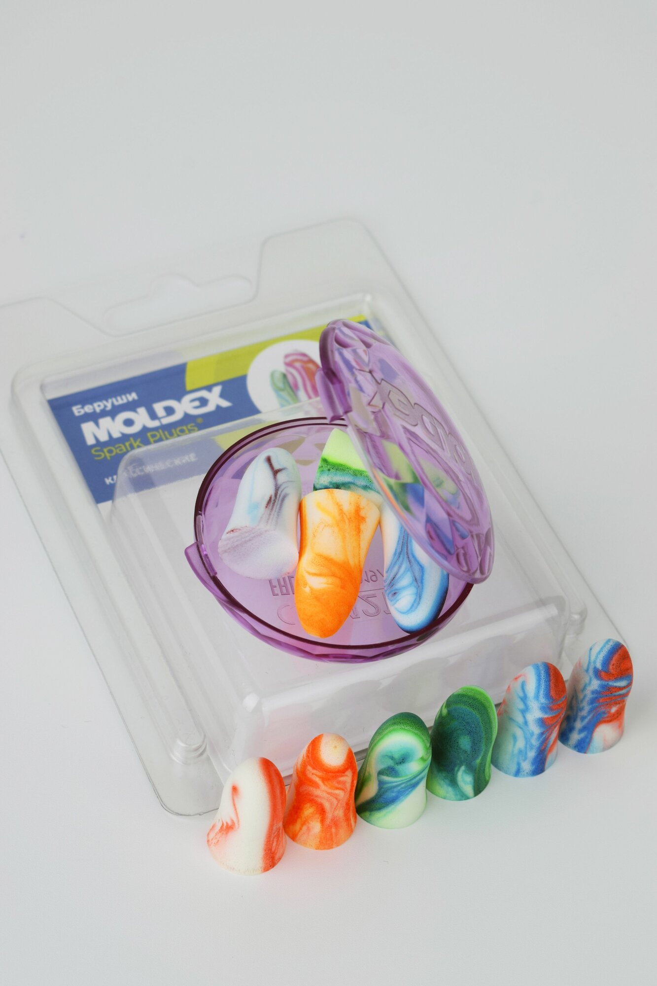 Беруши Xiaomi Беруши для сна (противошумные вкладыши) Moldex Spark Plugs, 5 пар с кейсом в блистере
