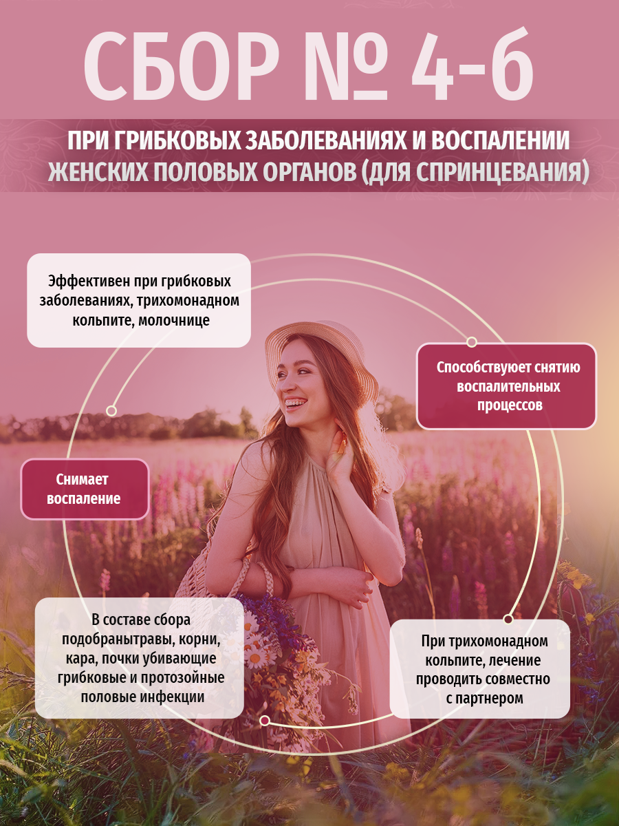 Картинки Сбор травяной "Травы Кавказа" № 4б, для спринцеваний, при грибковых инфекциях и воспалении