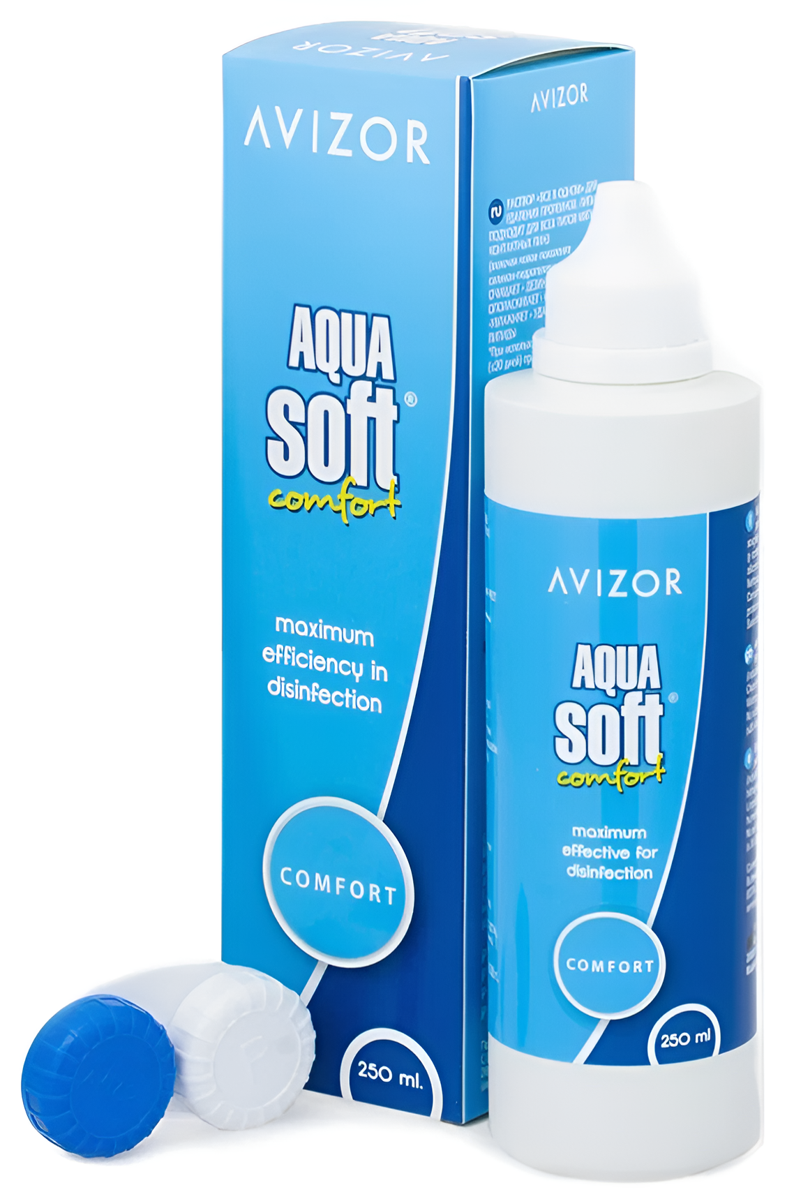 Изображение Раствор для контактных линз универсальный AVIZOR Aqua Soft Comfort 250 мл (+контейнер)