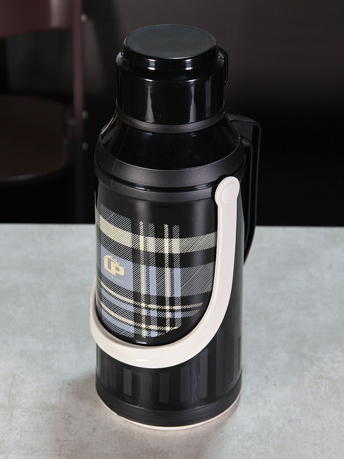 Термос со стеклянной колбой 3,2л LP NORDIC шотландская клетка серый — фото 1