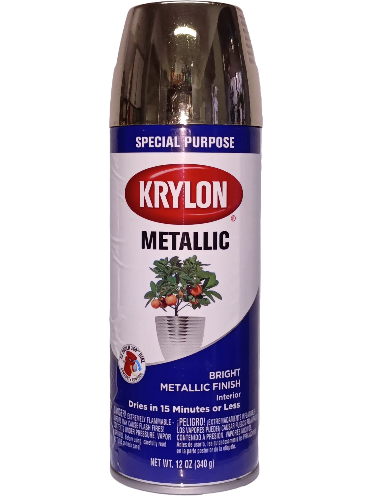 Краска металлик KRYLON Metallics Bright Gold/ яркое золото, 340 гр